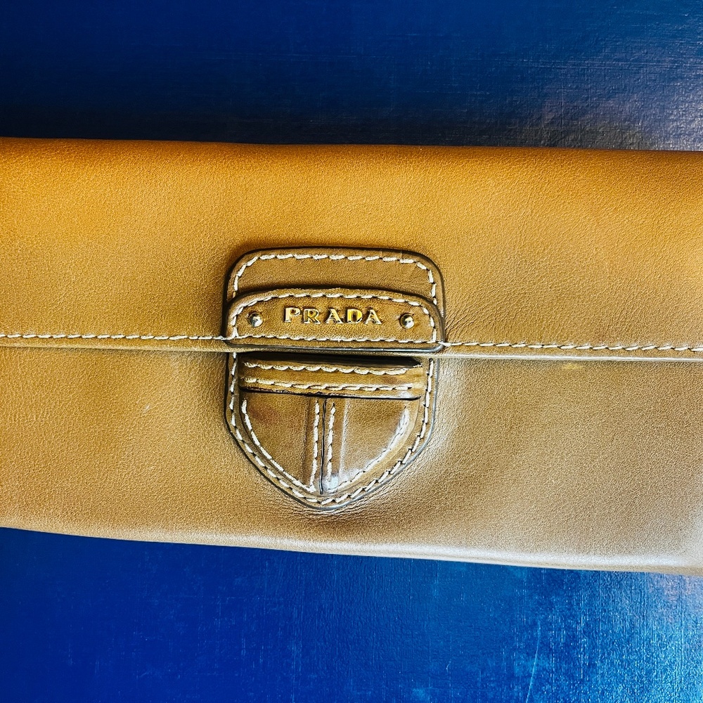 Prada calfskin bifold wallet
